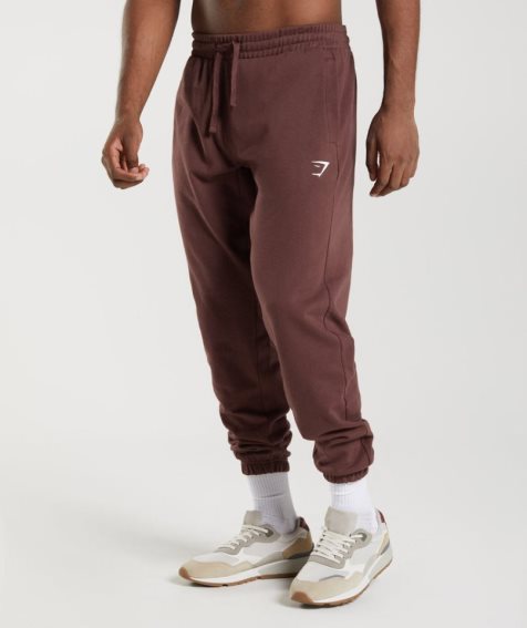 Men's Gymshark Essential Oversized Jogger Brown | NZ 1ORCFD